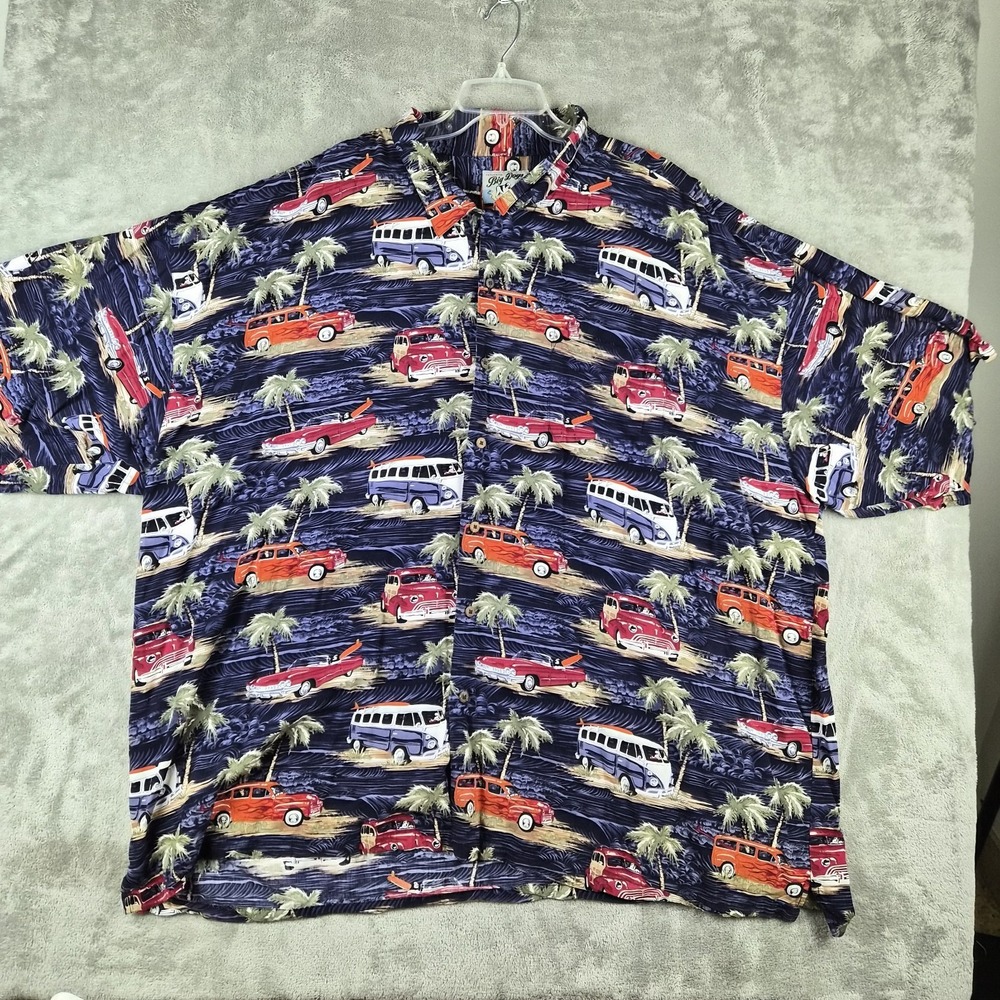 Big Dogs Hawaiian Shirt Mens 5XL Surf Vans Palm Trees Short‎ Sleeve Big And Tall
